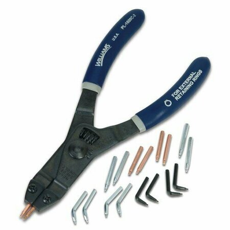 WILLIAMS Snap Ring Plier & Tips Set, Double-Dipped, Plastic JHWPL-1600C